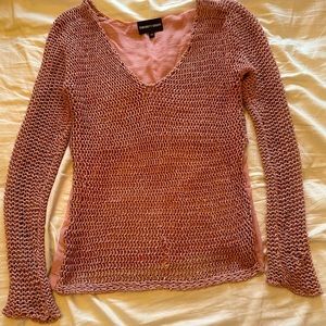 Emporio Armani chain like sweater, pink/dusty rose. SZ 38 (equivalent to a S/M).